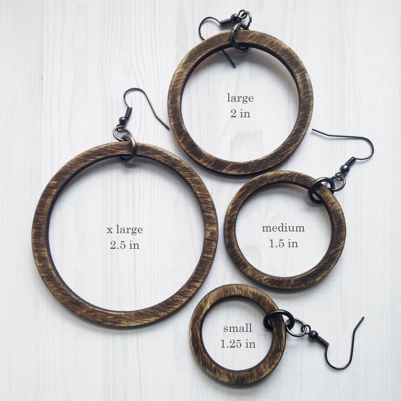Rustic Wood Hoop Earrings Laser Cut Jewelry Wood Jewelry Etsy