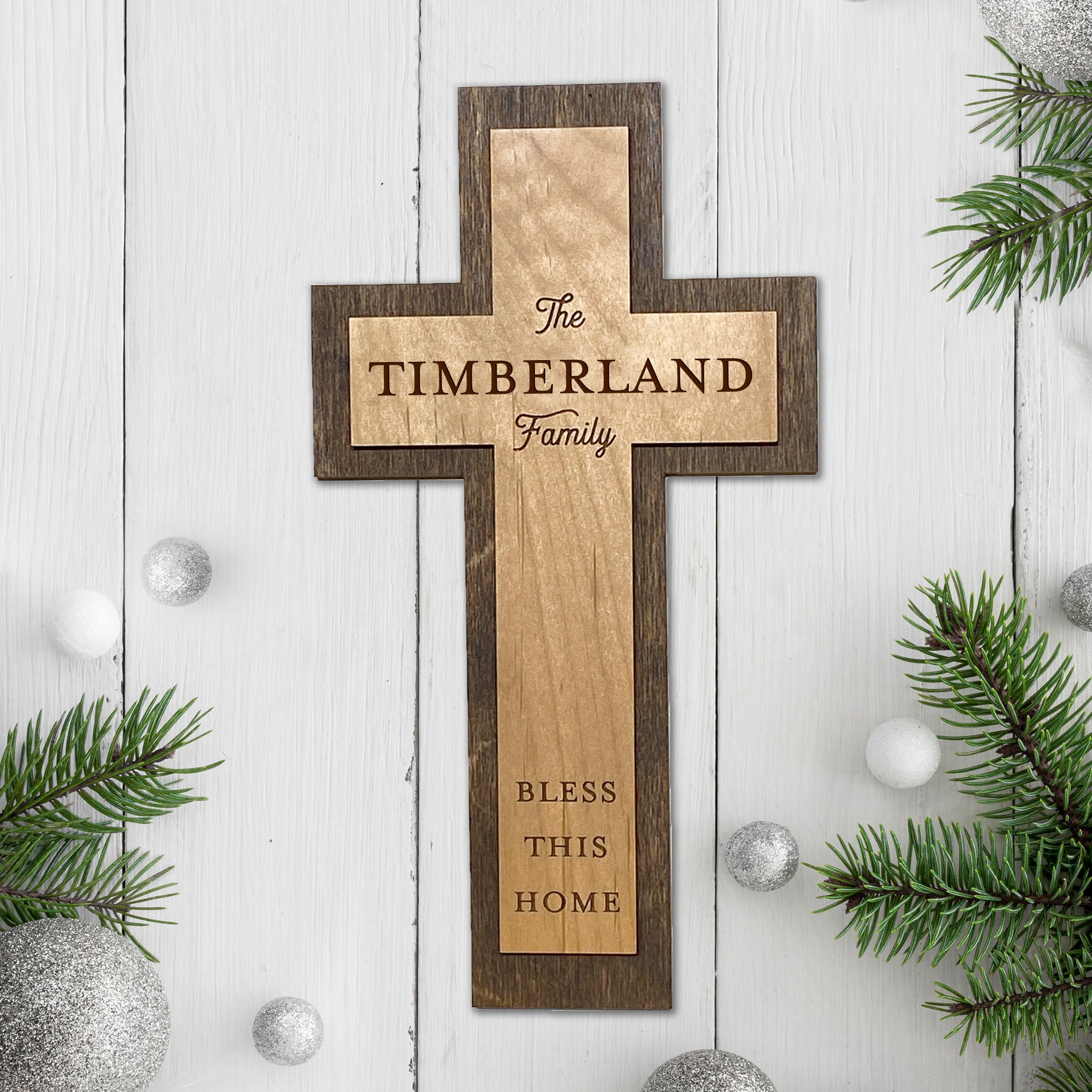 Personalized Family Cross - Family Name Cross, First Home Gift