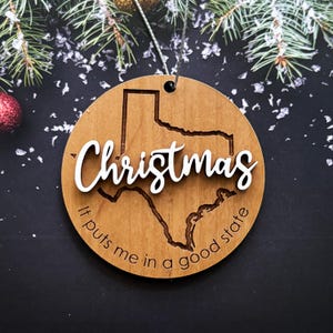 Christmas Spirit Ornament - Christmas 2025 Ornament, Home State Ornament, Engraved Keepsake Ornament, 2025 Holiday Ornament