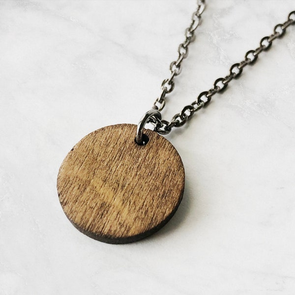 Round Wood Pendant Etsy