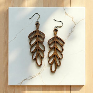 Fern Leaf Earrings - Summer earrings, Ornate Earrings, Leaf earrings, Large Earrings, Statement Earrings, Botanical Earrings