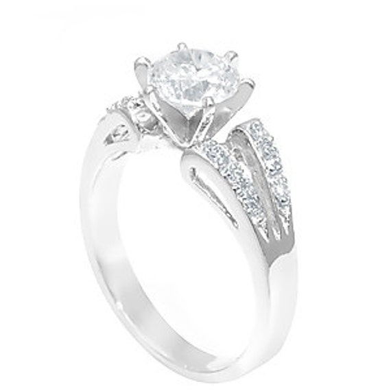 RACHEL | Triple Row Micro Pavé Diamond Ring in White Gold (0.65ct tw.)