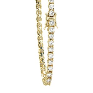 Diamond Tennis Bracelet, 14K Yellow Gold Ladies Bracelets, Ladies Fine Jewelry