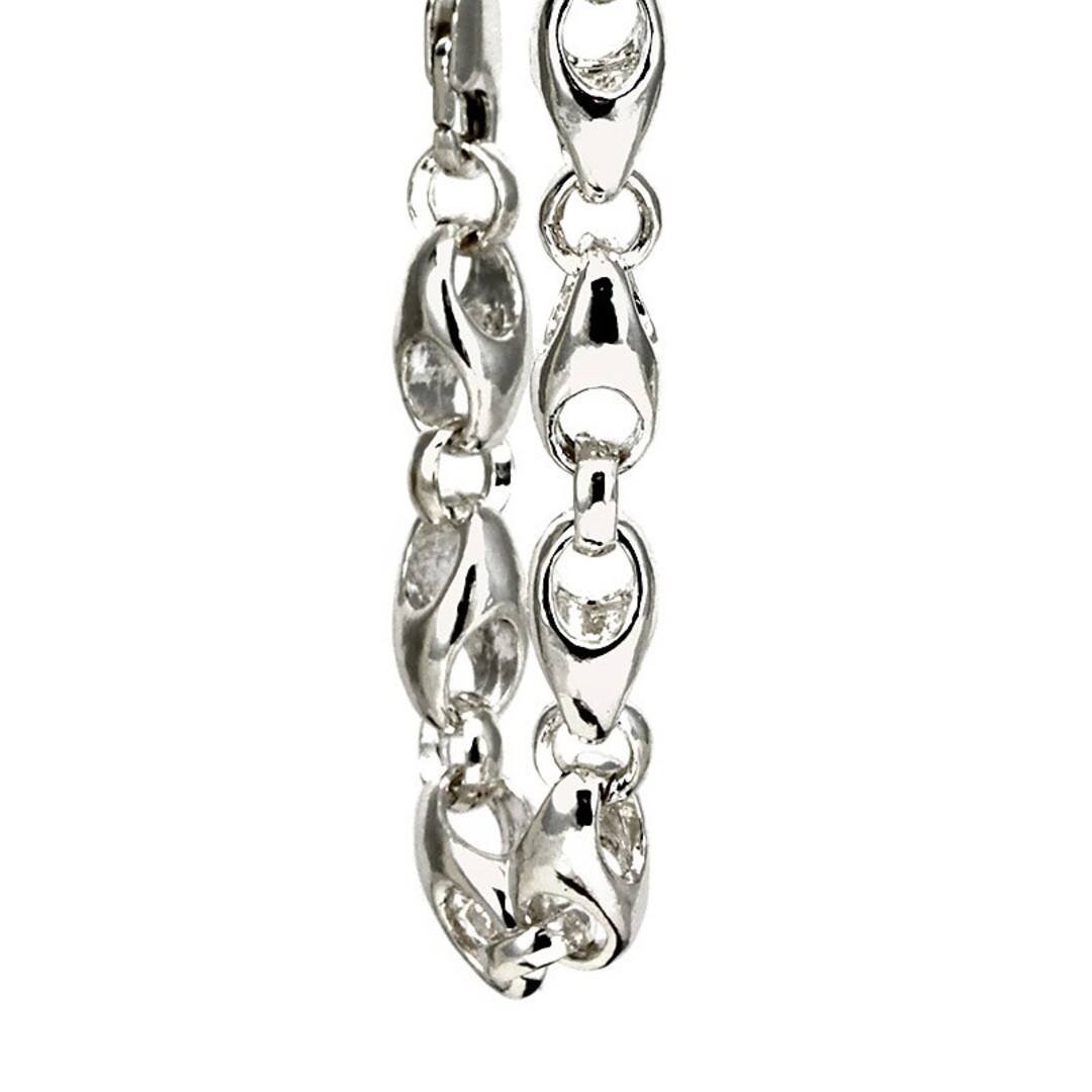 Silver Bracelet Sterling Silver Chain Link Bracelet Etsy