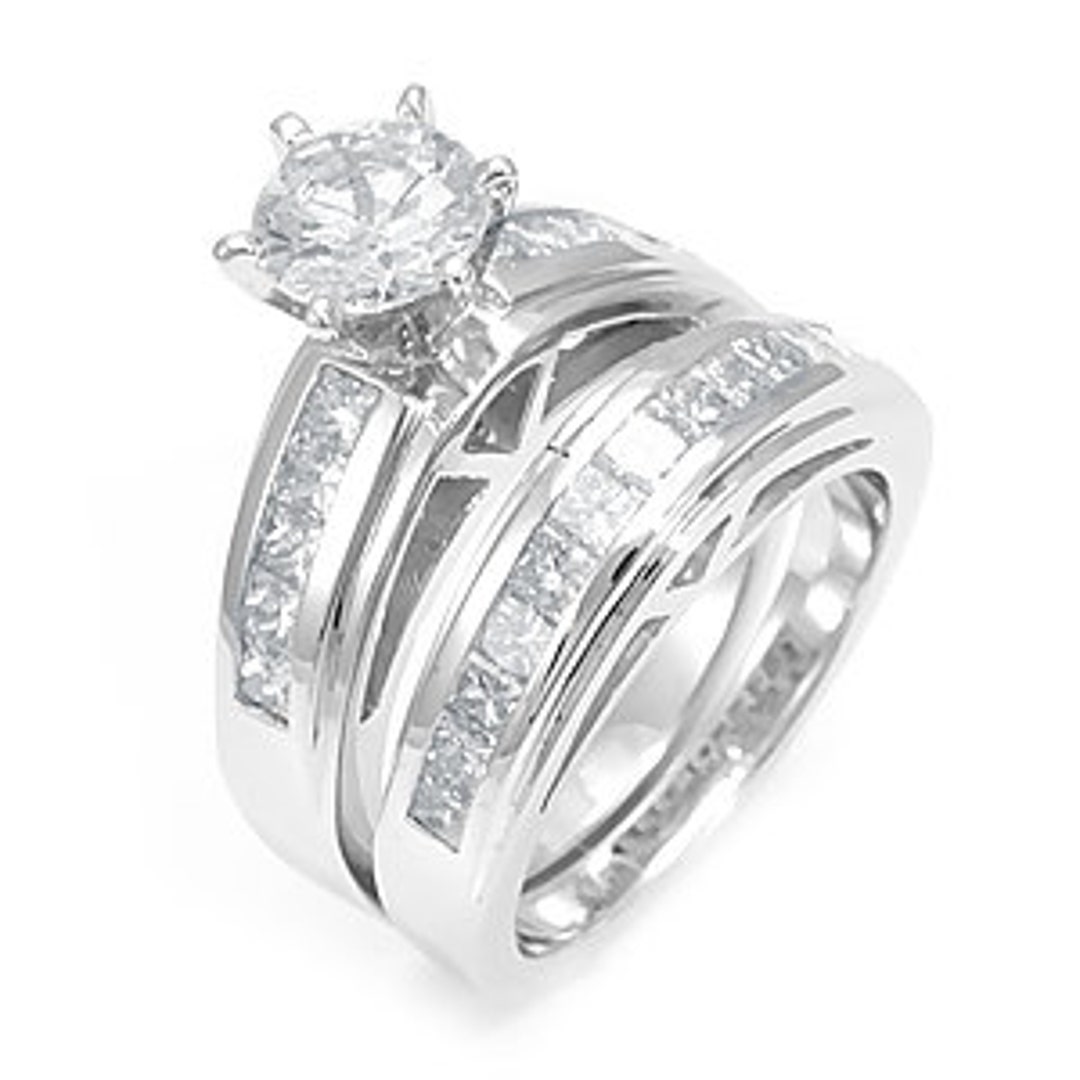 Princess Cut Diamond 14K White Gold Channel Setting Engagement Ring ...