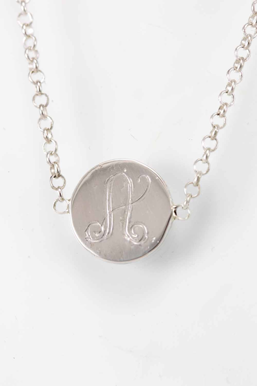 Personalized Silver charm necklace, sterling  necklace, Silver Choker, Initial Necklace