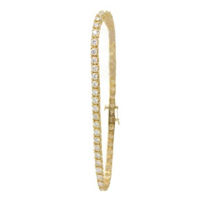 Diamond Tennis Bracelet, 14K Yellow Gold Ladies Bracelets, Ladies Fine Jewelry