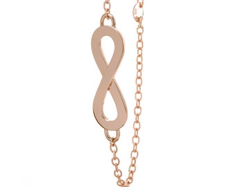 Infinity 14K Rose Gold Bracelet, Infinity Bracelet