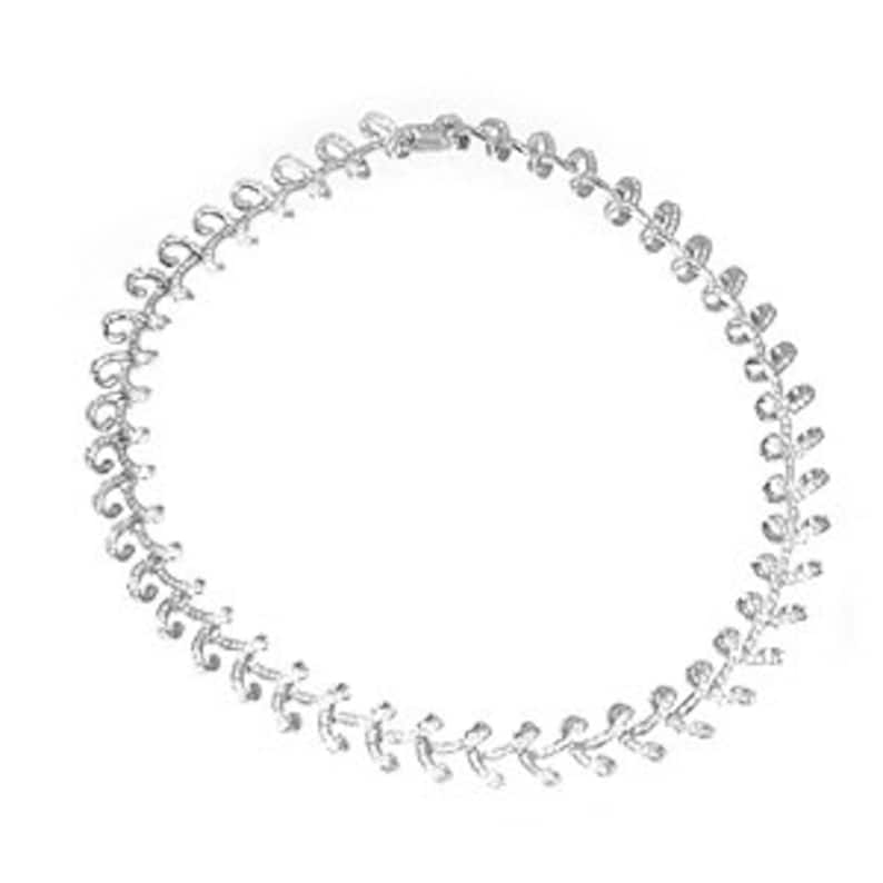 Round Diamond Micro Pave Set Necklace 14K White Gold Diamond - Etsy
