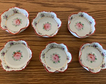 Vintage Asian Butter Pat or Nut Dishes Set 6