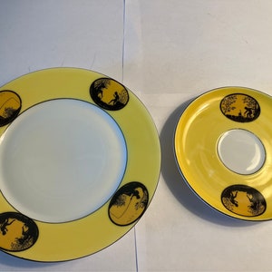 Shiloute , German Art Deco Plate and Saucer, Royal Schwarzburg