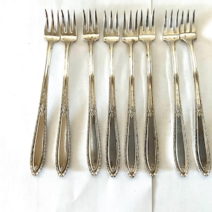 Silver Plate Cocktail Forks 8