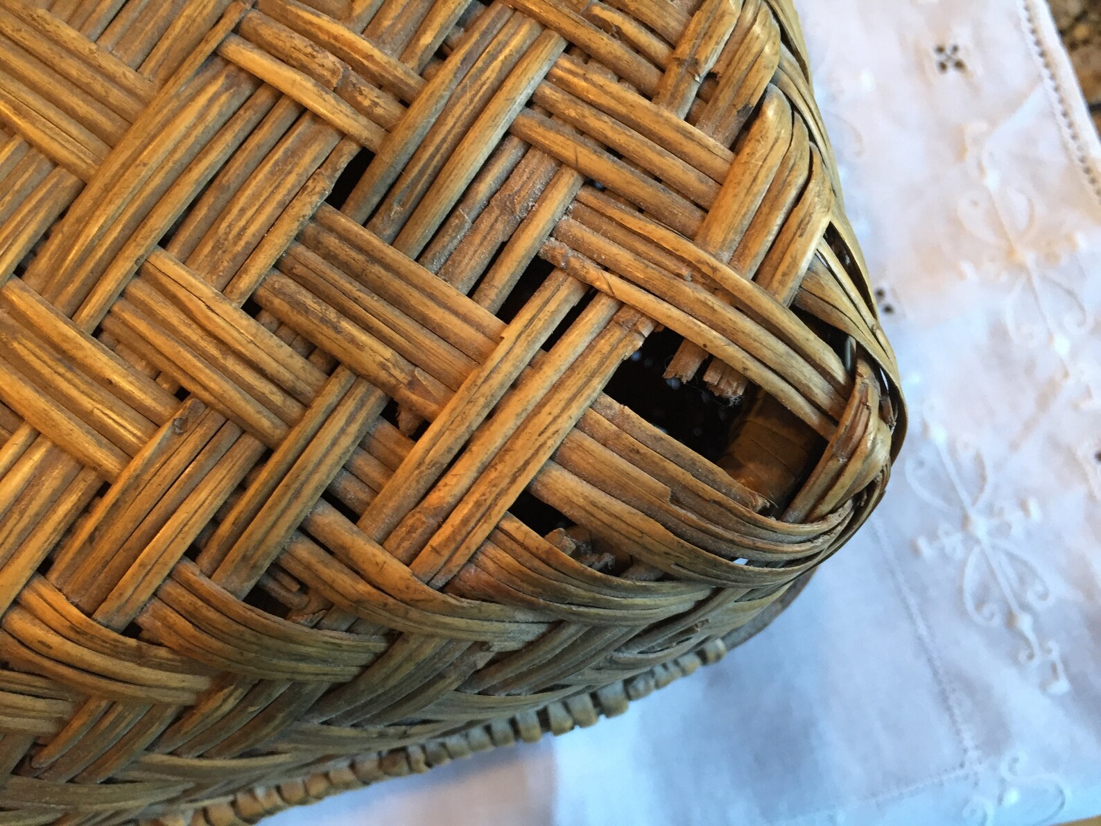 Antique Woven Cane Storage Box Set of 2 Etsy UK