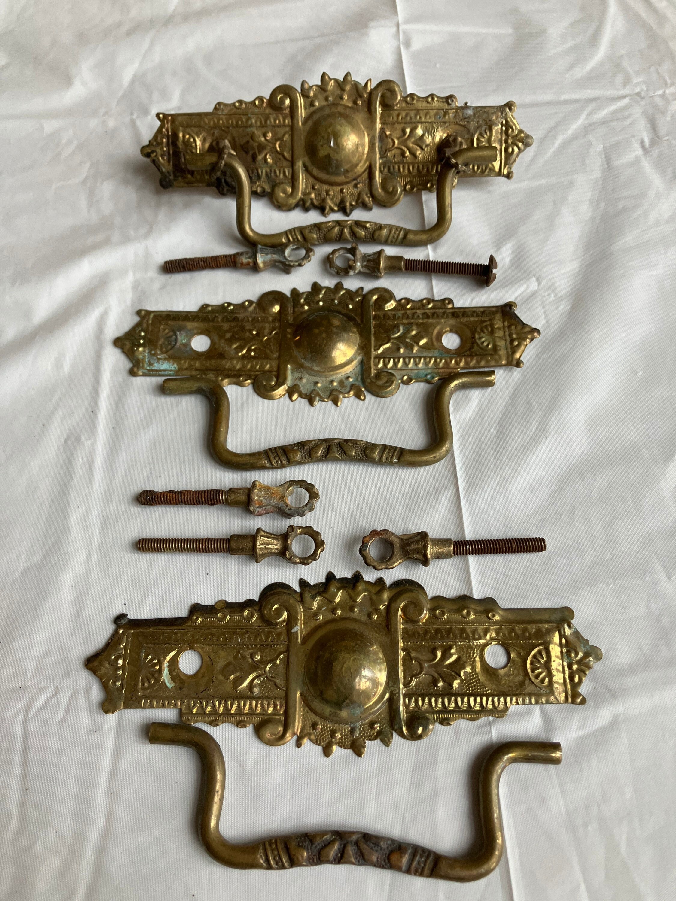 Antique Eastlake Drawer Pulls. Set of 3 Etsy