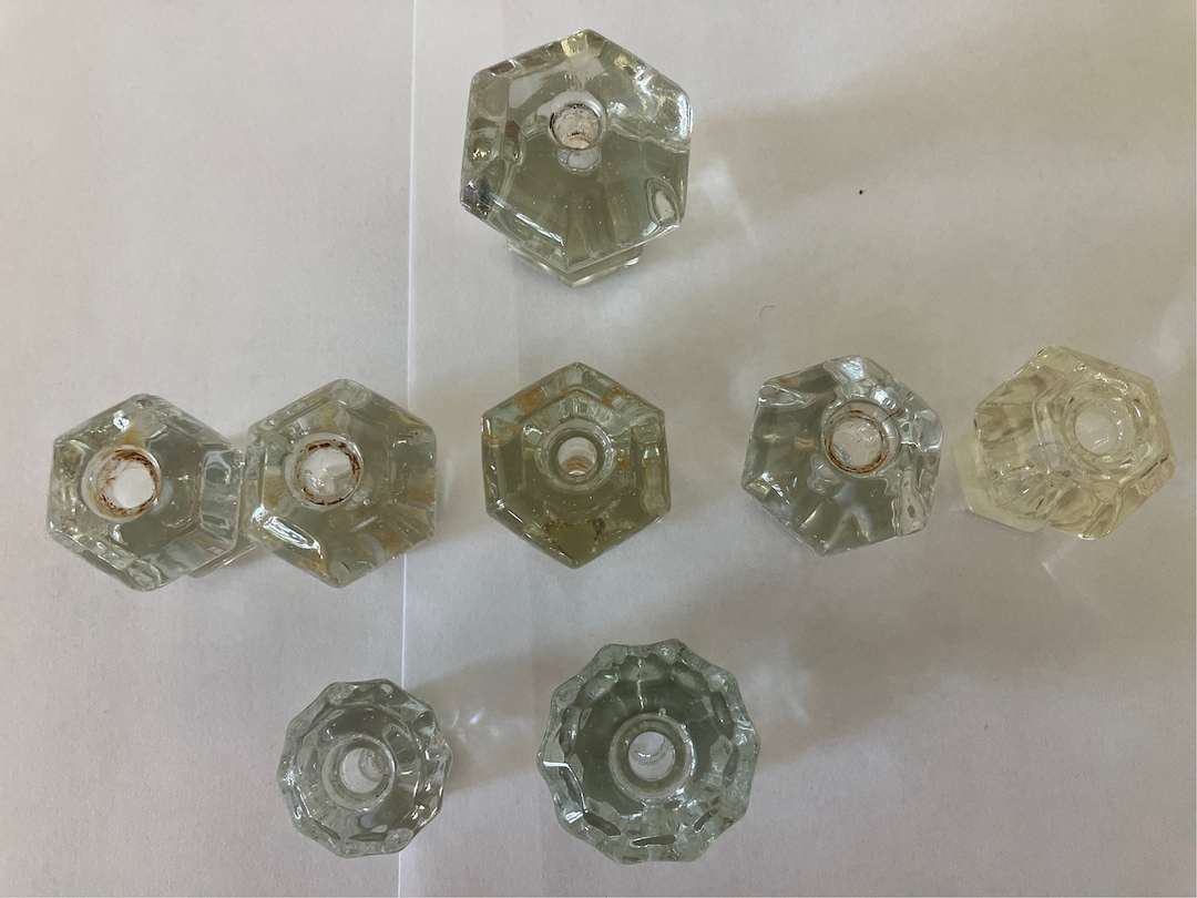 Vintage Glass Drawer Knobs Pulls Mixed Lot of 8 Etsy