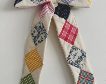 Quilted Vintage Patchwork Bow - made to order
