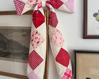 Quilted Valentine’s Patchwork Bow - made to order