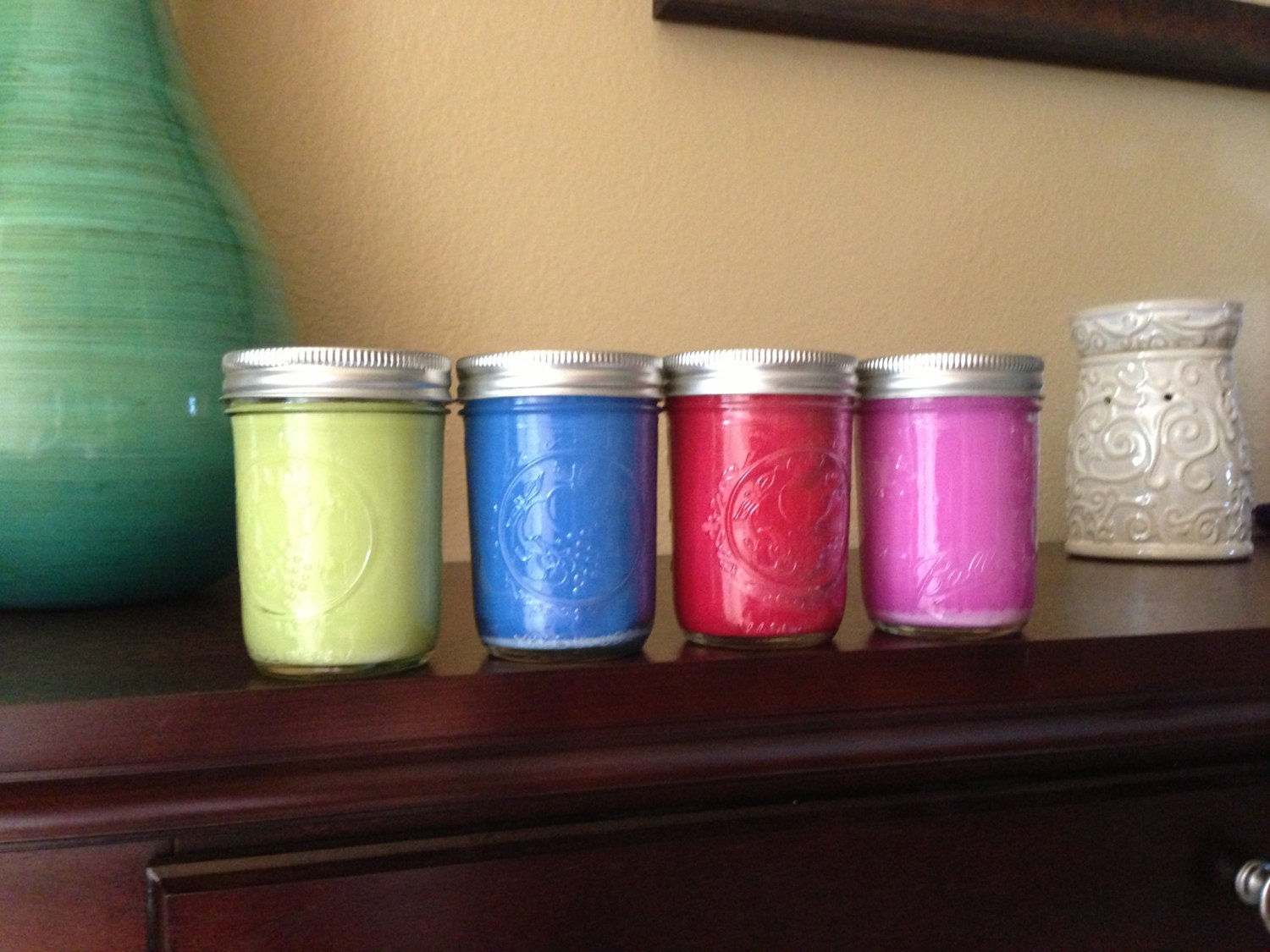 4 Fall Candles 8 Oz. Ball Mason Jar Candles Made With 100 Soy Etsy