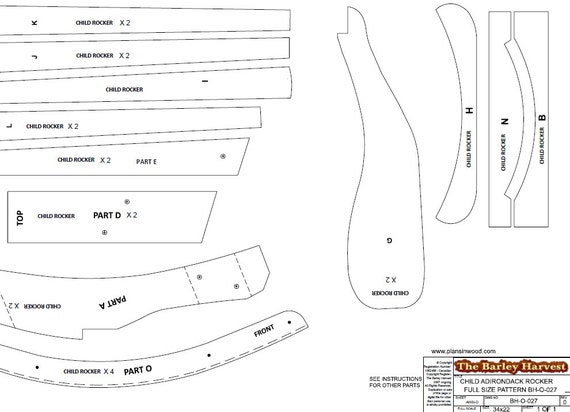 Make a chair that everyone will enjoy. Children's Rocking Chair Plans : Child Size Adirondack Rocking Chair Plans Digital Cad Pdf Etsy