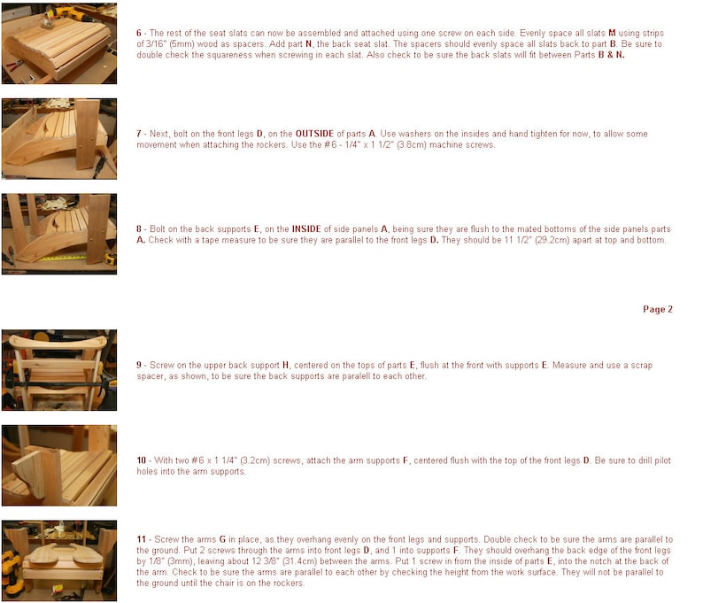 Junior Size Adirondack Rocking Chair Plans DWG Files for CNC - Etsy Canada