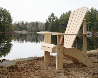 Grandpa Adirondack Chair Plans Downloadable PDF prints full size patterns on a 24