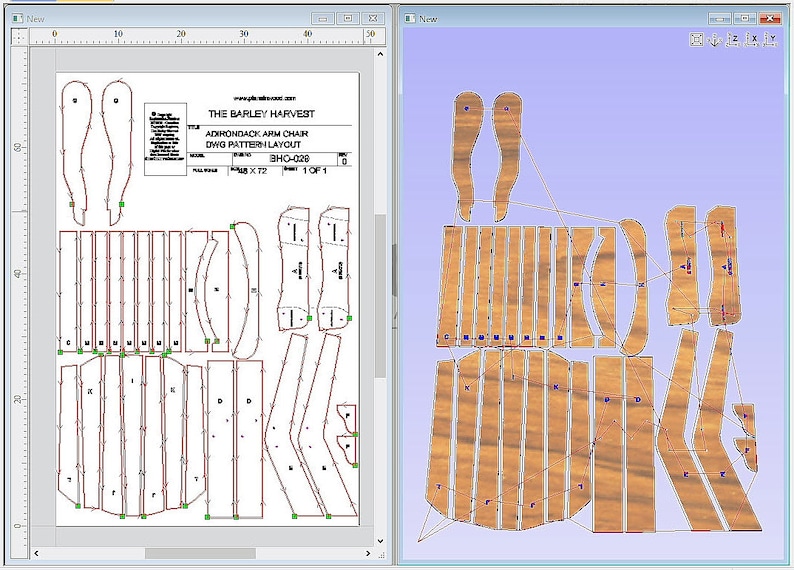 Adirondack Arm Chair Plans DWG files for CNC machines Etsy