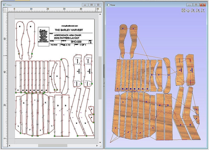 Adirondack Arm Chair Plans DWG files for CNC machines Etsy