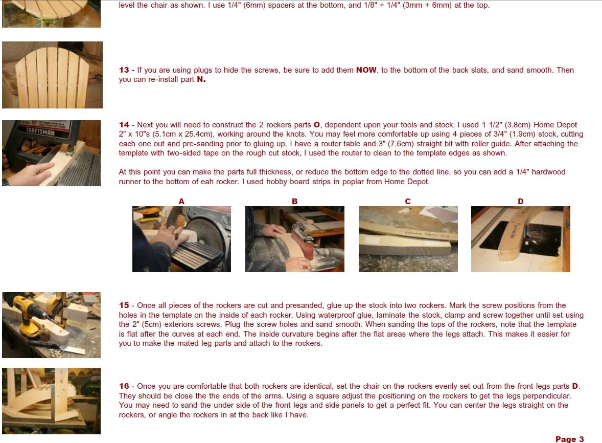 Grandpa's Adirondack Rocker Plans DWG files for CNC | Etsy