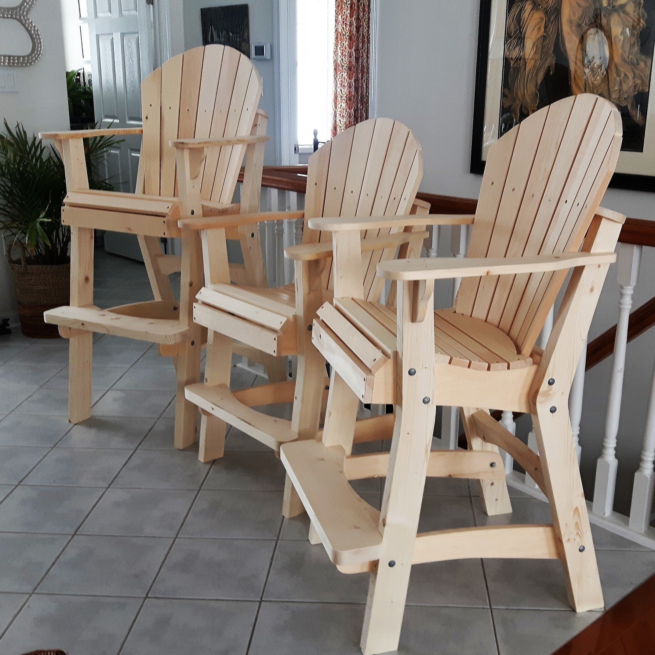 Adirondack Tall Chairs Mailed Full Size Patterns Etsy