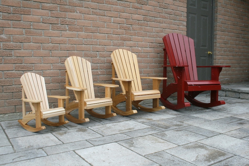 Ritningar för Adirondack-gungstolar i juniorstorlek - Nedladdningsbara PDF-utskrifter av mönster i full storlek på en 24"x36" flatbäddsplotter, hos ett lokalt tryckeri bild 3