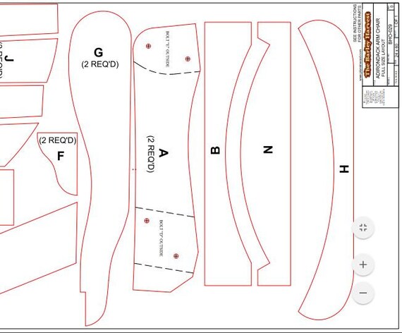 Adirondack Arm Chair Plans Etsy