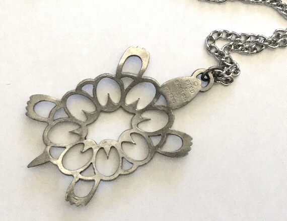 PEWTER TURTLE PENDANT Necklace by Reed and Barton - image 5