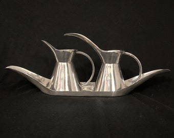STERLING Silver CONDIMENT SET Three-Piece Midcentury Mexican Sterling Silver set by Sanborn