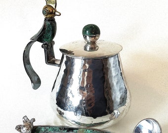 九谷焼 アンティーク シュガーポット 8インチ 明治時代 VGC 手描き