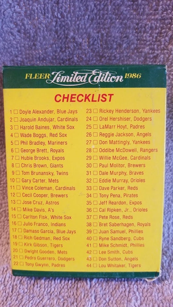 1986 fleer limited edition baseball cards 1986 Fleer Baseball Major League Leaders Limited Edition Factory Set main image 1