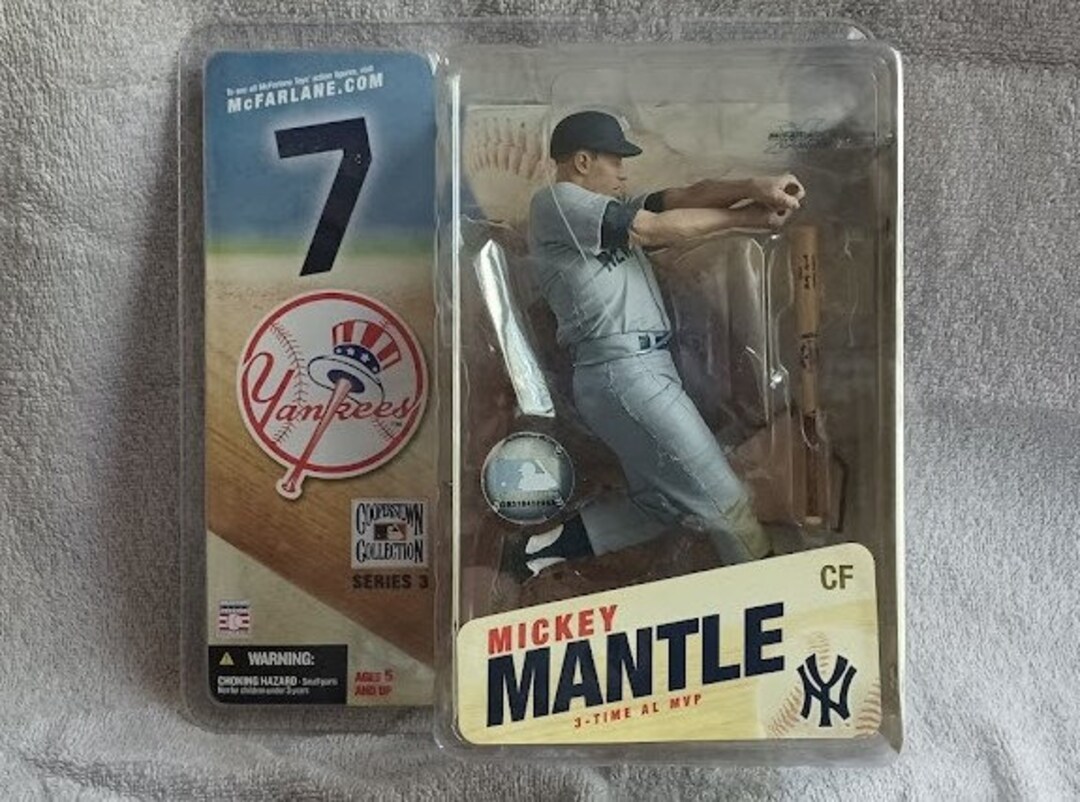NY Yankee Mickey Mantle Mcfarlane Cooperstown Collection Away 