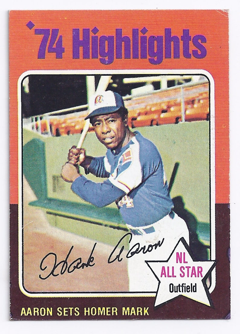 1975 Topps Mini Baseball Card 1 Hank Aaron Aaron Sets Etsy