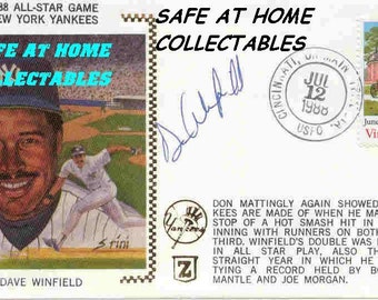 NY Yankee Hall of Famer Dave Winfield Signed z-Silk Cachet 1st Day Cover July 12, 1988 + FREE SHIPPING!!!