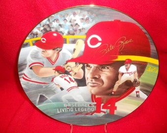 Cincinnati Reds All Time Hit King Pete Rose "Charlie Hustle" Signed Armstrong 10 1/4" Plate #2068 + Bonus "BEST OFFERS"?