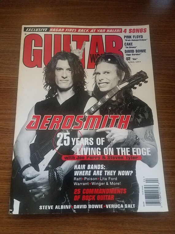 Aerosmith On Guitar World Magazine With Joe Perry Steven Etsy Aerosmith On Guitar World Magazine With Joe Perry Steven Etsy