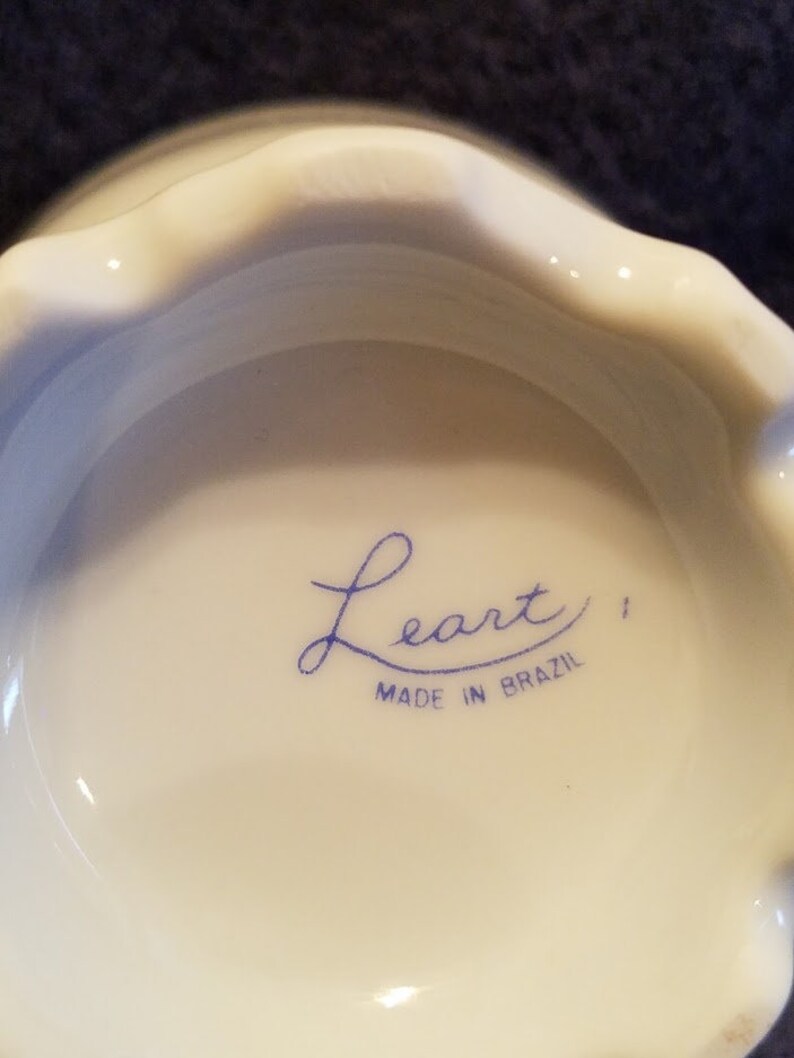 Vintage Leart Teapot And Sugar Bowl Serving Set Made In Brazil Excellent Condition Nice