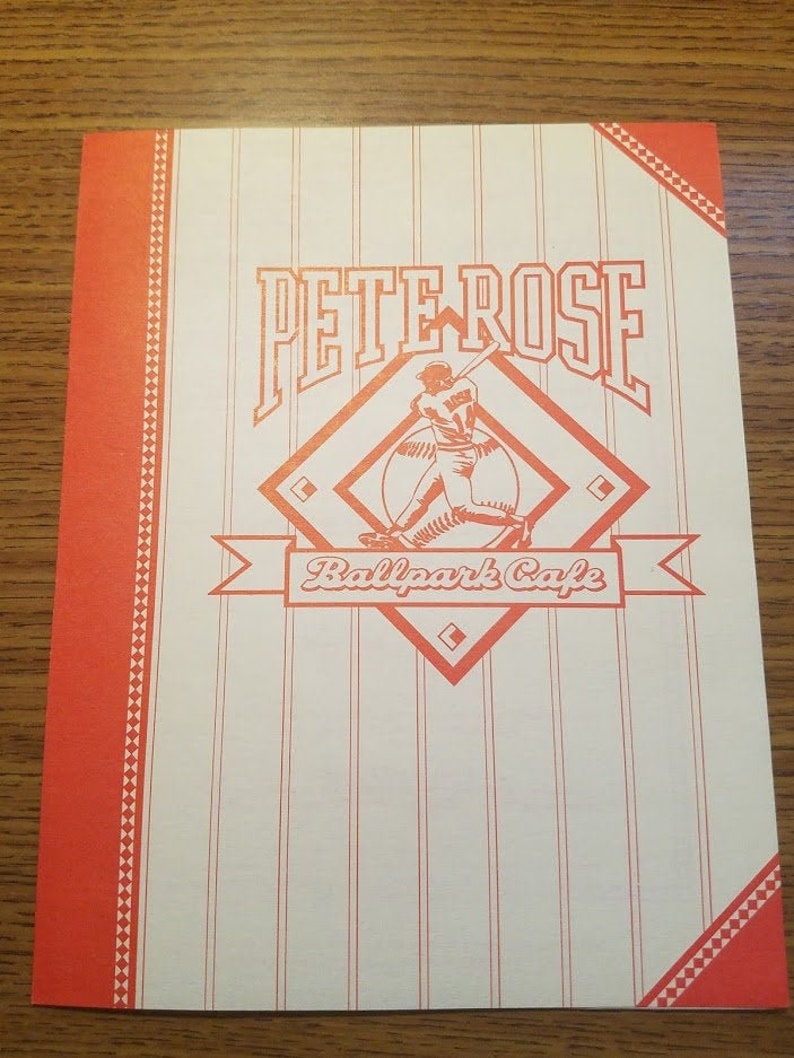 Pete Rose Ballpark Cafe Menu Boca Raton Florida Mint Condition Etsy