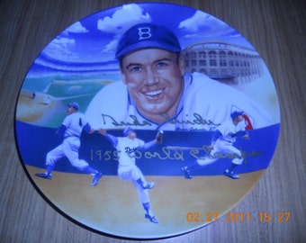 Great Gift Idea...Brooklyn Dodger Duke Snider Sports Impressions 10 1/4" Hand Signed Limited Edition Plate 1955 World Champs "Best Offers"