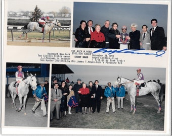 Horse Racing Hall of Fame Jockey Angel Cordero Signed Autographed 8x10 photo Collage "Best Offers"