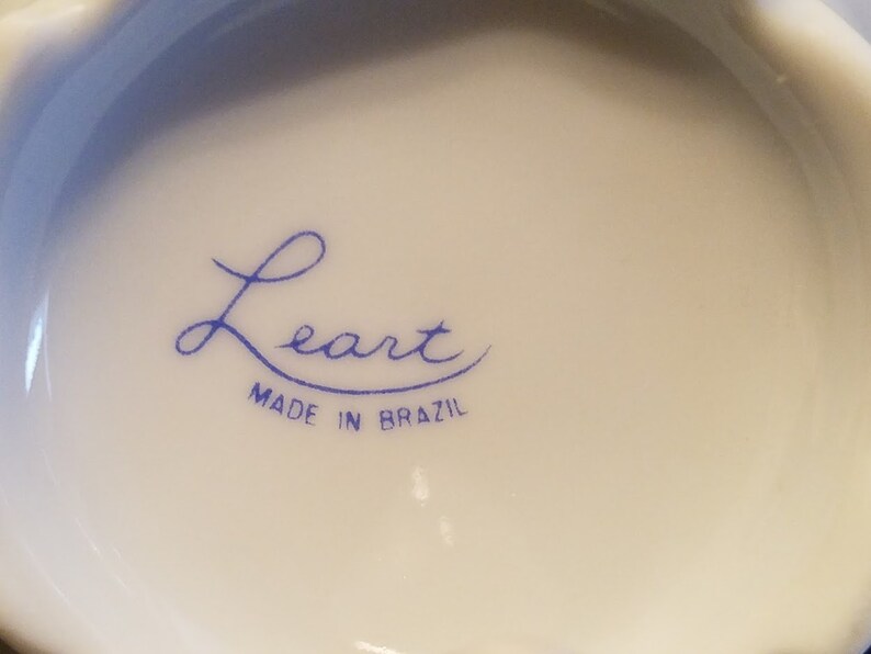 Vintage Leart Teapot And Sugar Bowl Serving Set Made In Brazil Excellent Condition Nice