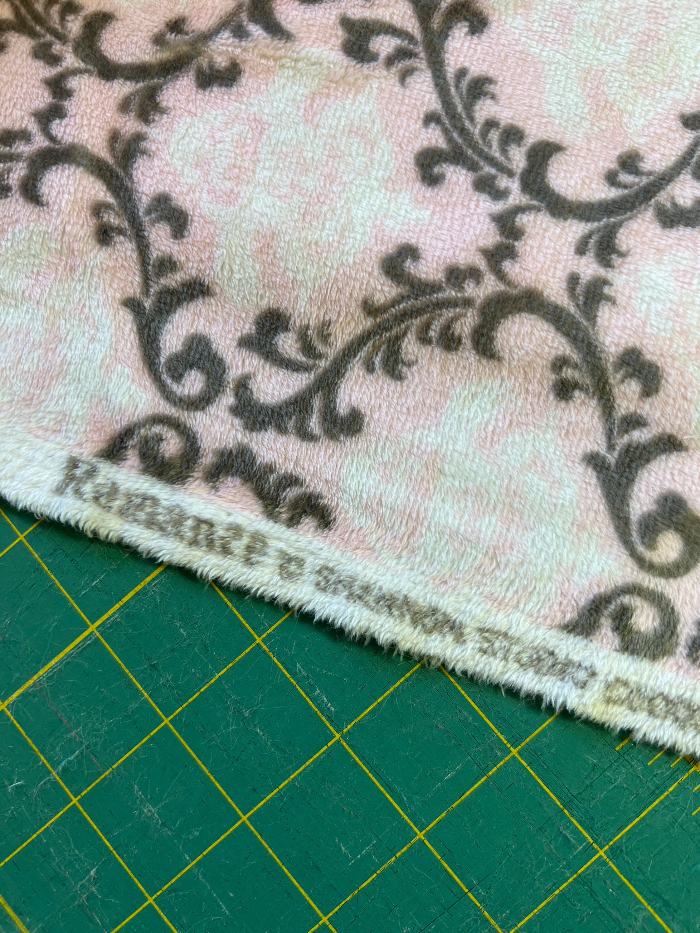 Clearance Sale Fabric Shannon Romance Vine Damask Minky Cuddle Snuggle Gray Grey Light Pink Sage Baby Blanket Baby Girl Sewing