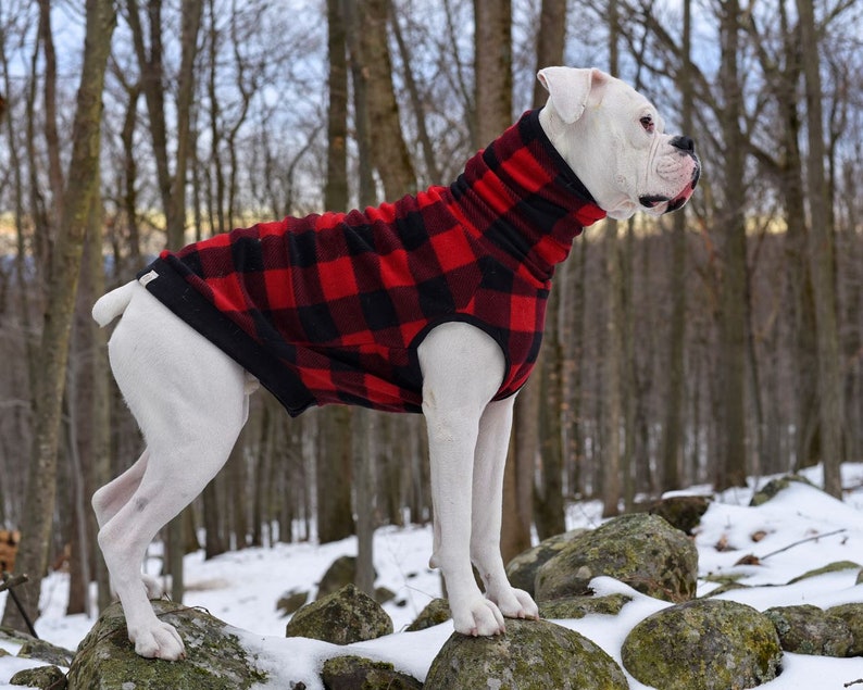 Red Buffalo Plaid Turtleneck Sweater Fleece Clothing for Dog Etsy