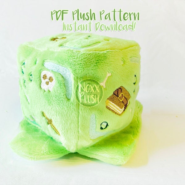 Gelatinous Cube Slime DnD Plush Pattern with Embroidery Files
