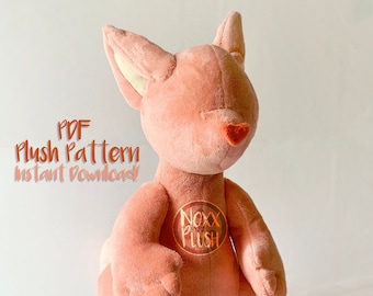 Anthro / Furry PDF Plush Pattern With Embroidery Files