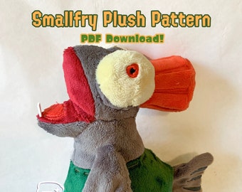 PDF Smallfry Little Buddy Plush Pattern, Salmonoid from Splatoon with Embroidery